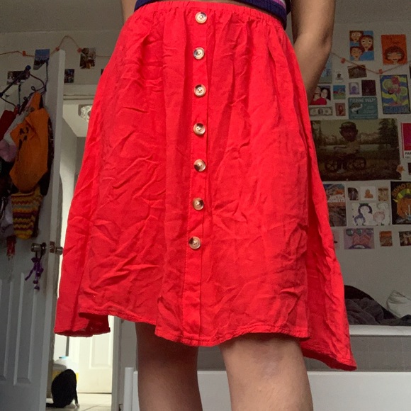 Dresses & Skirts - Red Midi Skirt